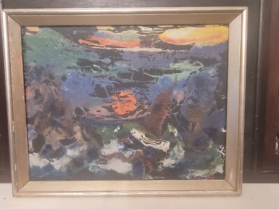 Finn Johansen - Nicht figurative Komposition - Öl auf Karton