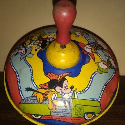 1950's Walt Disney Spinning Top by J. Chein Manufacturing USA (RT183)