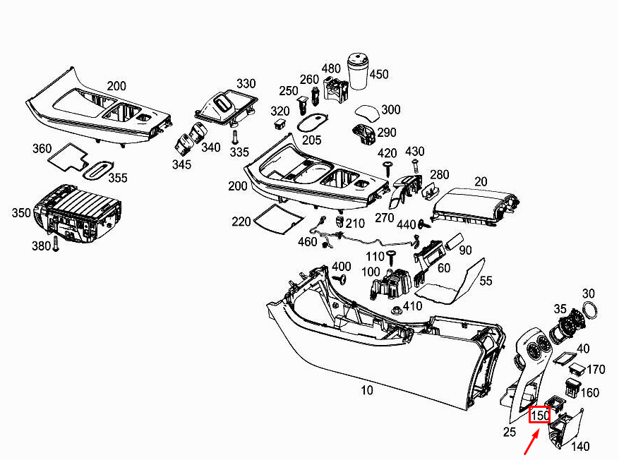 MERCEDES-BENZ A W177 Halterung für Steckdose an der Heckkonsole A2386804402