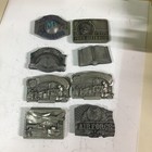 Of 8 As Is Vintage Pewter Belt Buckles Lot