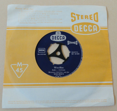 7'' Vinyl Single, Werner Müller u. d. Woo-Hoo's, Woo-Hoo/Crazy Piper, Decca 19020