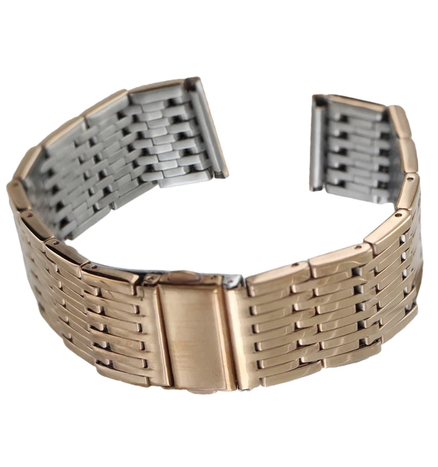 Correa de reloj para hombre Hadley Roma MB9274R 24 mm enchapada en oro rosa eslabón ancho Foto 2 de 4