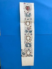 VECCHIO DISEGNO ACQUARELLO DECORAZIONE CASA INTERNO STEMMI FREGI.