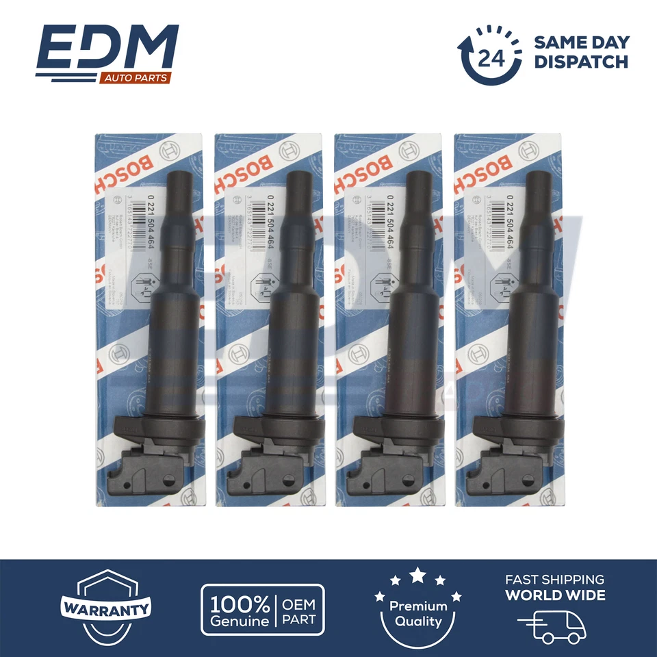 BMW E39 E46 E60 E81 E87 E90 Ignition Coils Pencil Type BOSCH 0221504464 SET OF 4 - Image 2 of 3