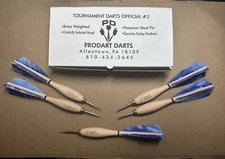 Blue Camo Wooden Barrel -Dartball #2 Darts 12pc Box-Steel Tip Tournament Dart