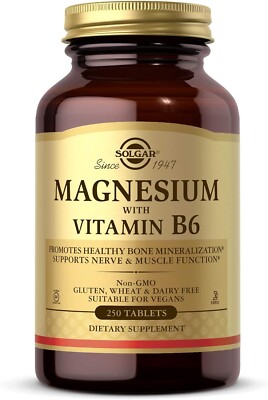 Solgar Magnesium with Vitamin B6, 250 Tablets