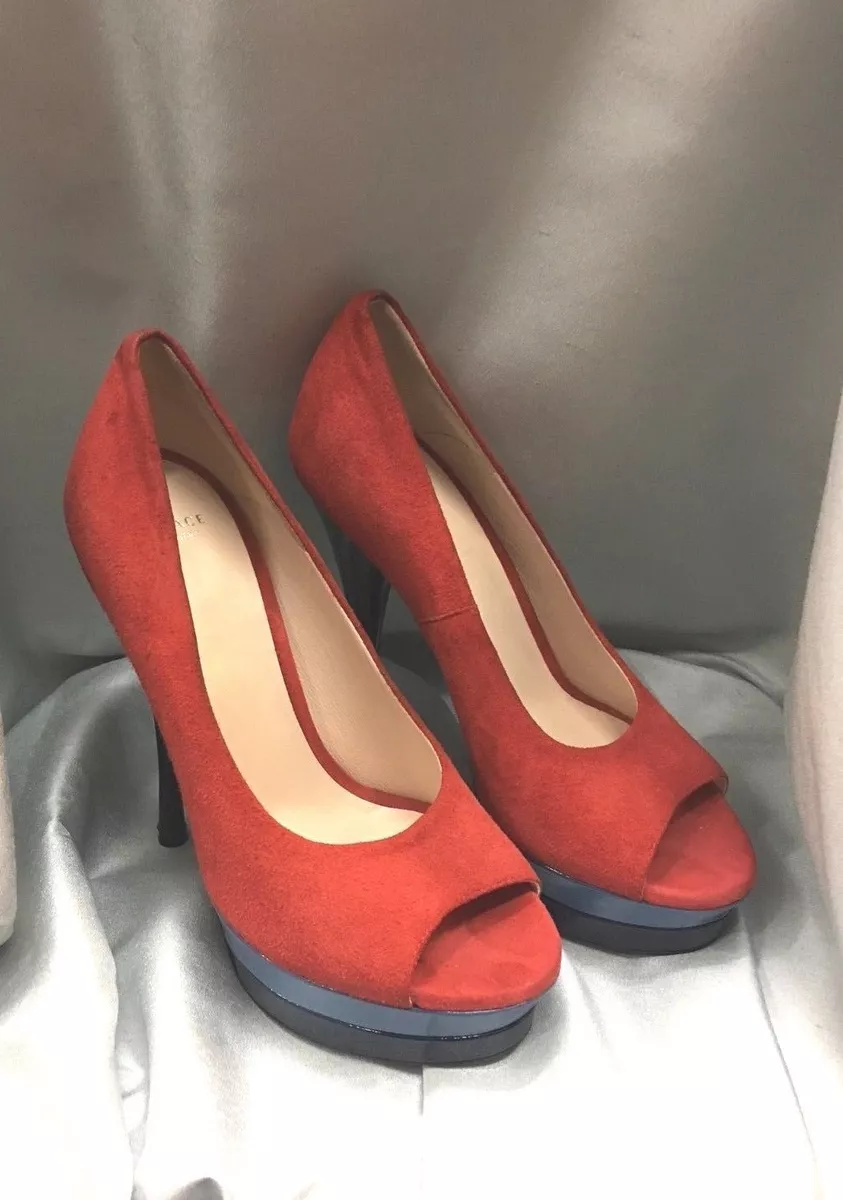 Versace Ladies Peep Toe Red / Blue Pumps Shoes Size 36 1/2 6.5US | eBay