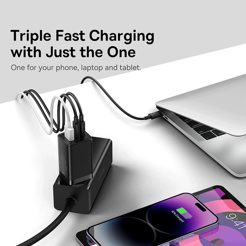 Baseus 65W GaN Szybka ładowarka QC4.0 PD AFC Adapter ładowania + kabel ładujący USB C 100W - Zdjęcie 7 z 17