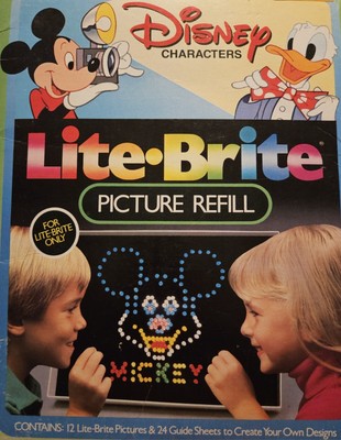 Vintage Lite Brite Refill Sheets Lot Of 8 Disney, 60 Blank And 5 Others
