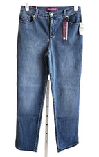 Gloria Vanderbilt Amanda Jeans Heritage Fit Stretch Denim Embellished Blue 8 NWT