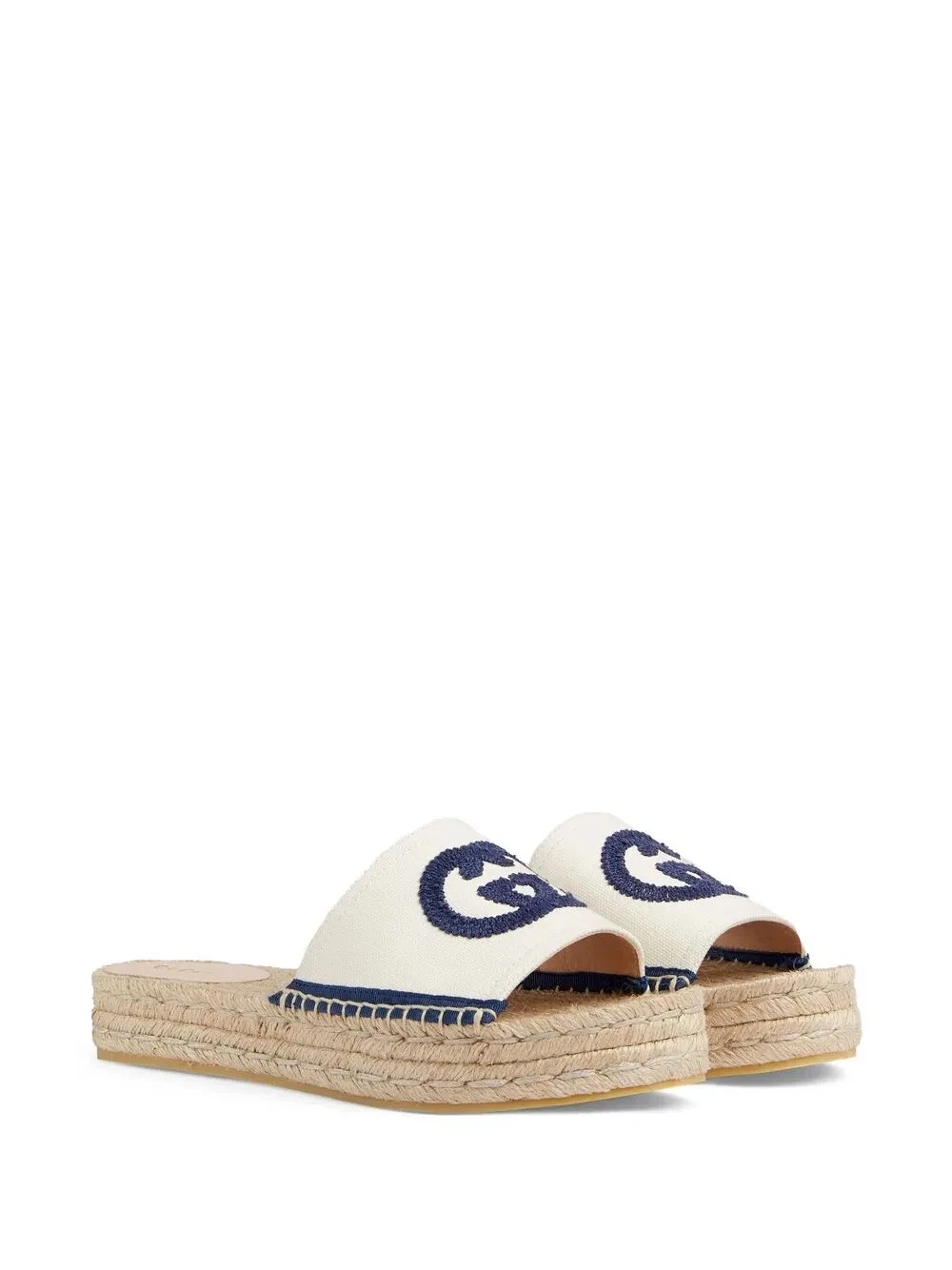 NOUVELLES SANDALES GUCCI TOILE CUIR IMBRIQUÉ G ESPADRILLES SLIDE CHAUSSURES 40,5