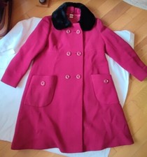 Genuine Vintage Freemans Of London Long Red Womens Coat - Size 16