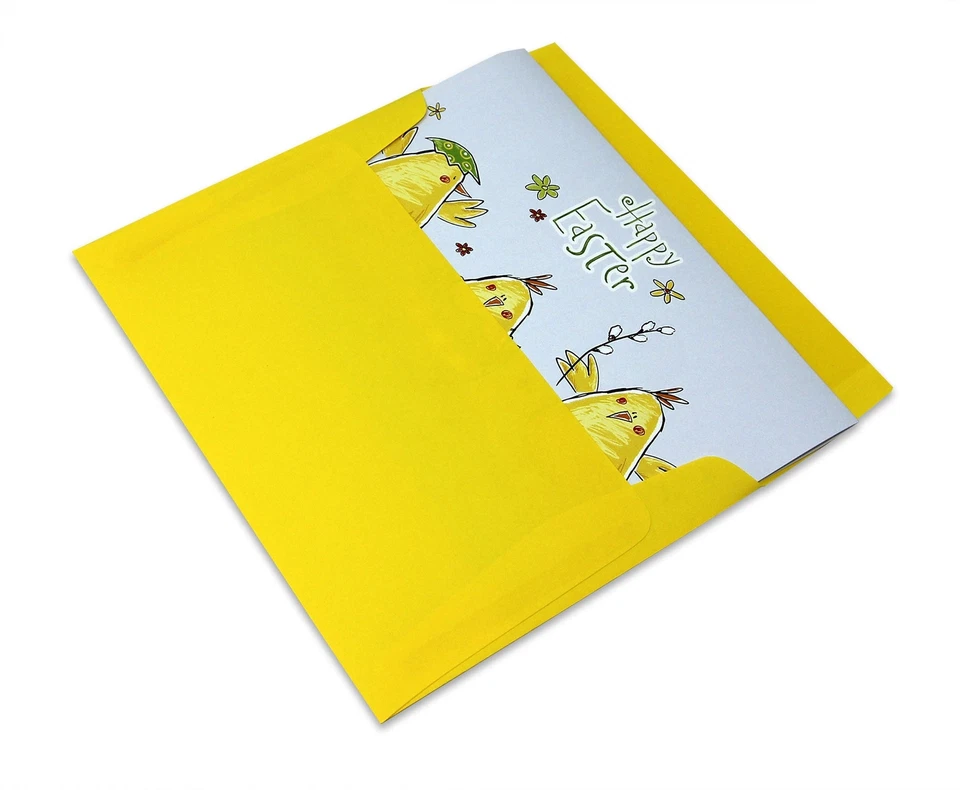 Joyful Easter Chicks Cards-Blank Inside with Yellow Envelopes-7"x5"-12 Pack - Image 3 of 3