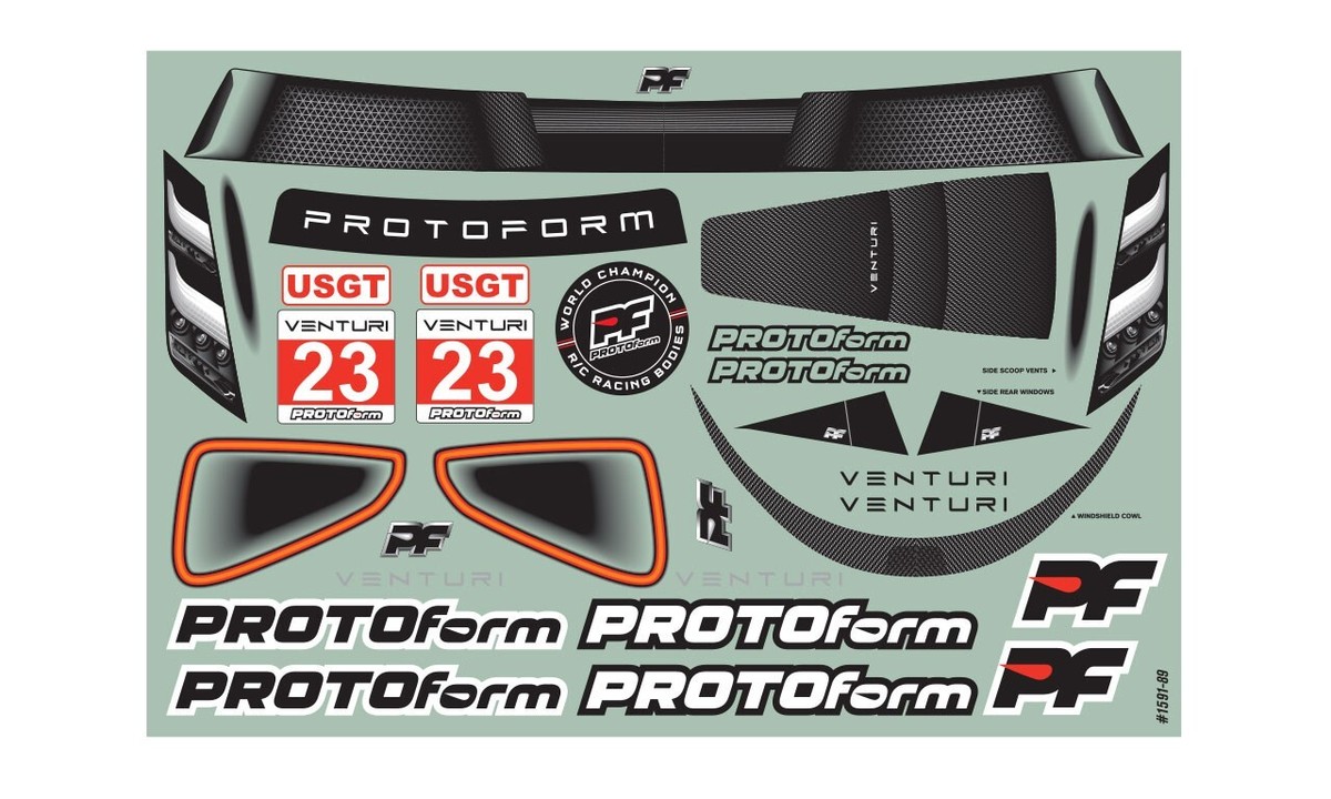 Protoform 1591-25 1/10 Venturi GT Clear Body: 190mm Touring Car | eBay