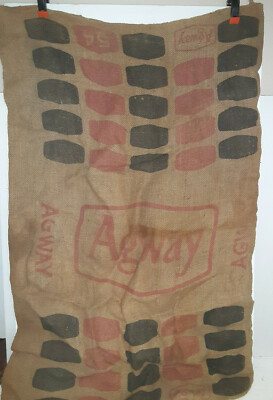 AGWAY SYRACUSE NY. Vintage Burlap Farm Feed Gunny Sack Bag Empty 100LB