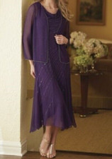 size medium Colette Beaded Jacket Dress Gown by Midnight Velvet new