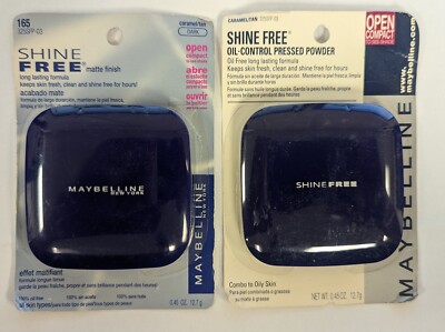 LOT OF 3 MAYBELLINE SHINE FREE PRESSED POWDER 165 CARAMEL/TAN *SEE DESCRIPITON*