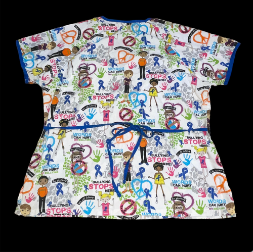 Uniform Advantage Anti Bullying Ribbon Sz XL Scrub Top Shirt Mental Health Nurse - Imagen 3 de 14