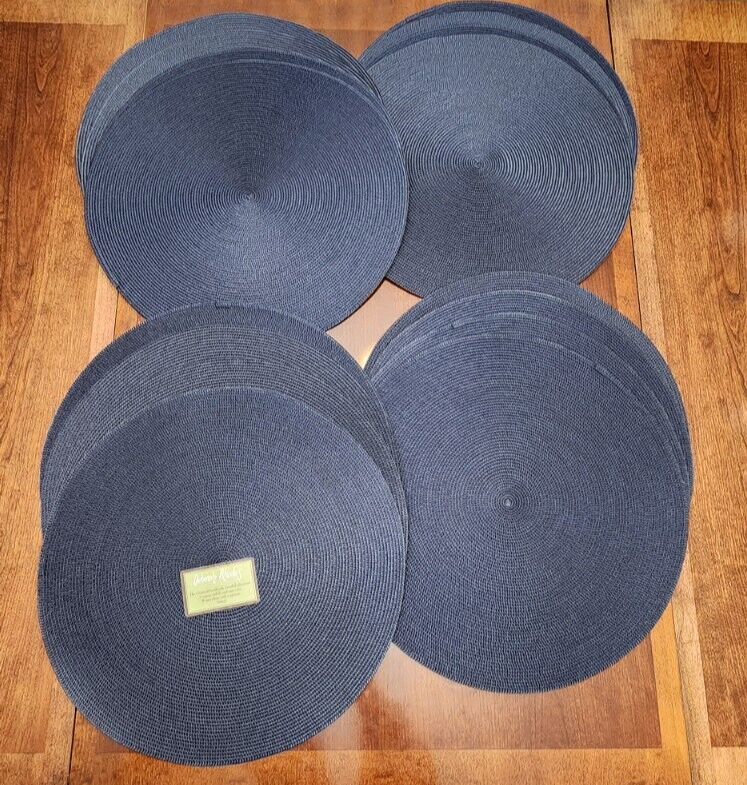 Deborah Rhodes New York Navy Blue Woven Polypropylene Plastic Placemats