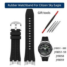 24mm Strap Rubber Watchband For Citizen Sky Eagle JY8051 8058 8059 08E 59  Tool