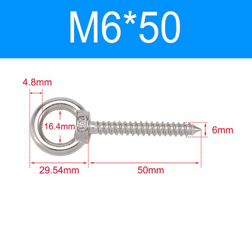 Heavy Duty Screw In Eye Hook A2 Stainless Steels Wood/Thread/Twist/Ring/Hoop - Picture 25 of 49