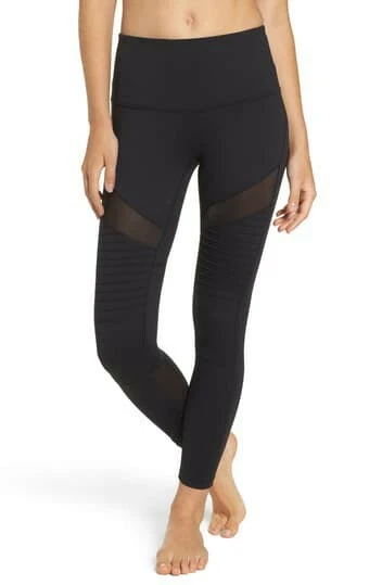 Zella Black Autumn High Waist Moto Ankle Leggings Women's Size Large