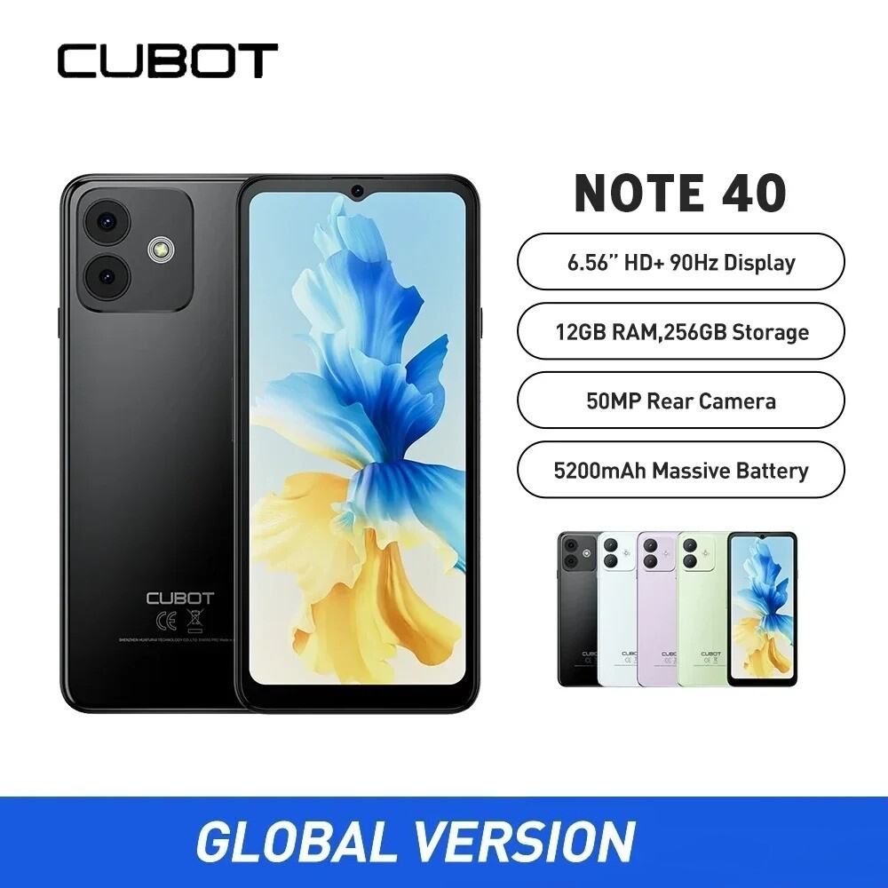 6,56 Zoll Cubot NOTE 40 12GB+256GB 4G Handys Android 13 5200mAh