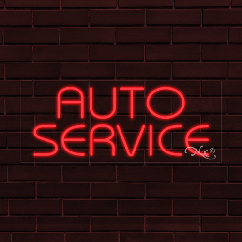 BRAND NEW "AUTO SERVICE" 30x12X1 INCH LED FLEX INDOOR SIGN 30210 - Picture 1 of 1