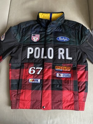 Ralph Lauren Ski Wasserabweisend Racing Patchwork Bomber Kapuzen Jacke kariert S