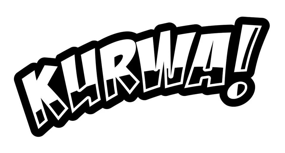 Kurwa Schrei Scream V-2 Spruch fluchen Polen Tschechien Aufkleberfolie Sticker - Bild 2 von 2