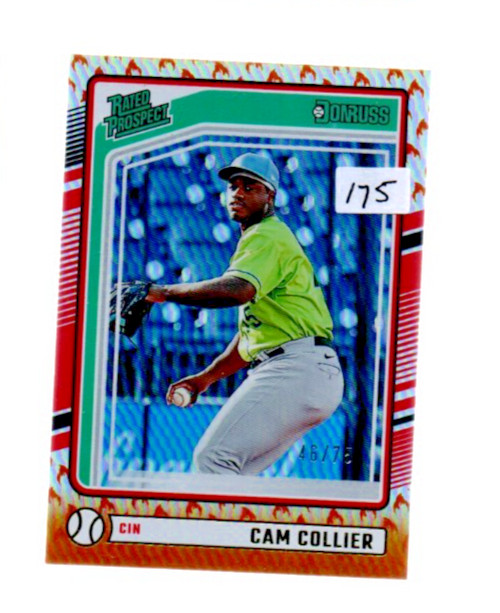 2024 Panini Donruss - Rated Prospects fire emoji #185 Cam Collier /75