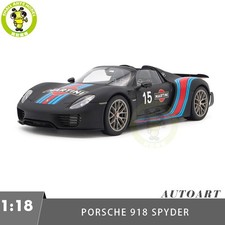 1/18 Porsche 918 Spyder Autoart 77929 Black / Martini Livery Model Car