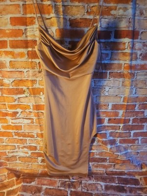Mini Dress Champaign Gold With One Sided Slit Size Medium Love J, U.S.A.