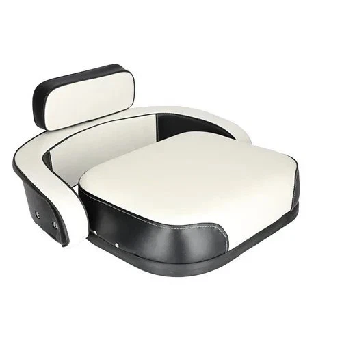 Conjunto de Almofada de Assento - 3 Peças Vinil Branco/Preto sem Ferragens Compatível Internacional - Imagem 3 de 4