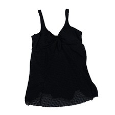 Swim Solutions One-Piece Swimdress Women's Tummy-Control Black 18W New
