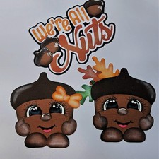 WE'RE ALL NUTS FALL scrapbook premade paper piecing SET 3D die cut by RHONDA