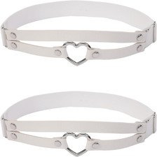 2Pcs Adjustable Heart Leg Garter Belt, Elastic Thigh Garters for Women