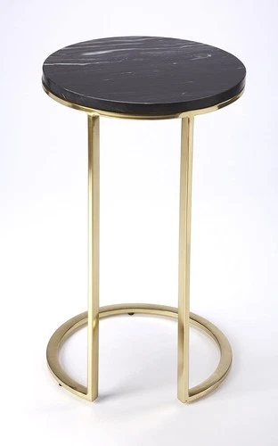 Butler Specialty Martel Marble And Metal Side Table In Brown - Picture 3 of 5