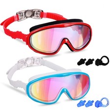 2 Pack Kids Swim Goggles, Swimming Glasses for Children from 3 to 15 Years Old