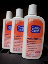 3ct New Clean Clear Dual Action Moisturizer Acne Treatment exp 7/27 Each 4oz.