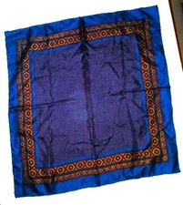 Vintage Handcraft Inc. Italian 18 X 18 100% Silk Blue, Purple,  Multi-- preowned