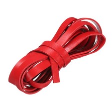 Flat Leather Cord, 3.3 Yard 10mm Leather String Strips for DIY Crafts Red