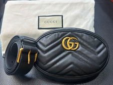 GUCCI GG Marmont marsupio cintura marsupio pelle nero vintage dal Giappone