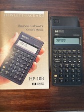 Hewlett Packard HP 10B Business Financial Calculator With Slip Cover Manual