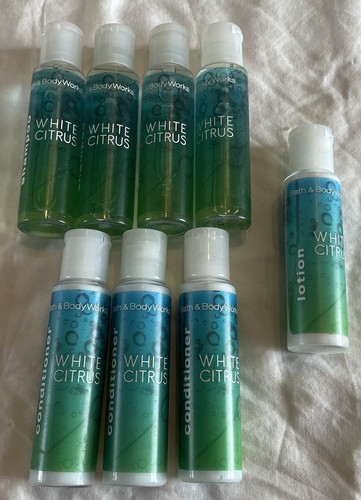 BATH & BODY WORKS WHITE CITRUS 1 Lotion, 4 Shampoo & 3 Conditioner TRAVEL LOT