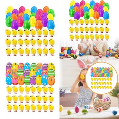 24 Stück Osterei gefüllt Küken Spielzeug, Dekoration Mini Party Gastgeschenk Osterkorb