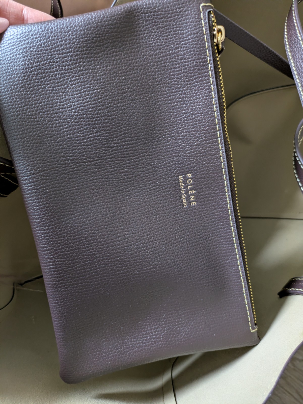 Polene Cyme Ebony Brown Large Tote Bag image 5