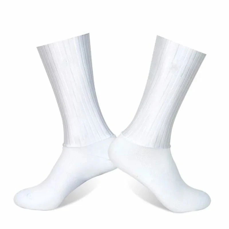 Calcetines de ciclismo para hombre de poliéster de nailon de silicona antideslizantes transpirables hasta la rodilla Foto 3 de 4