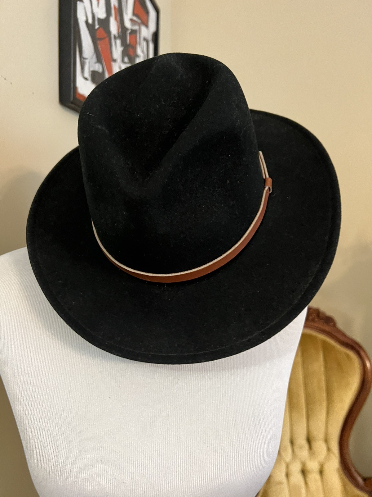 pendleton wool Hat Black 100% Virgin Wool Medium … - image 3