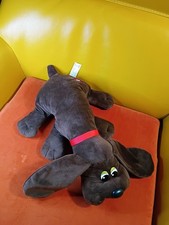 2019 Pound Puppies Dark Brown Red Collar 18 Stuffed Dog Plush Toy Pre-Named
